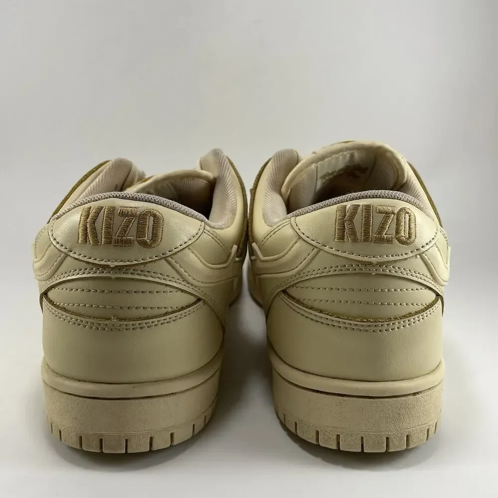 Kizo Kicks Leather Casual Sneakers Mens Size 10.5 “Coffee” Tan Rose Flower